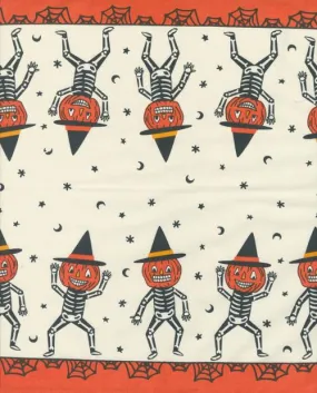 16" Pumpkin Dance Skeleton Toweling $8.99/yd