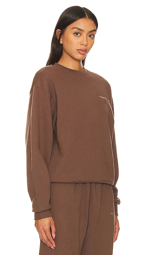 7 Days Active Organic Fitted Crew Neck in Brown