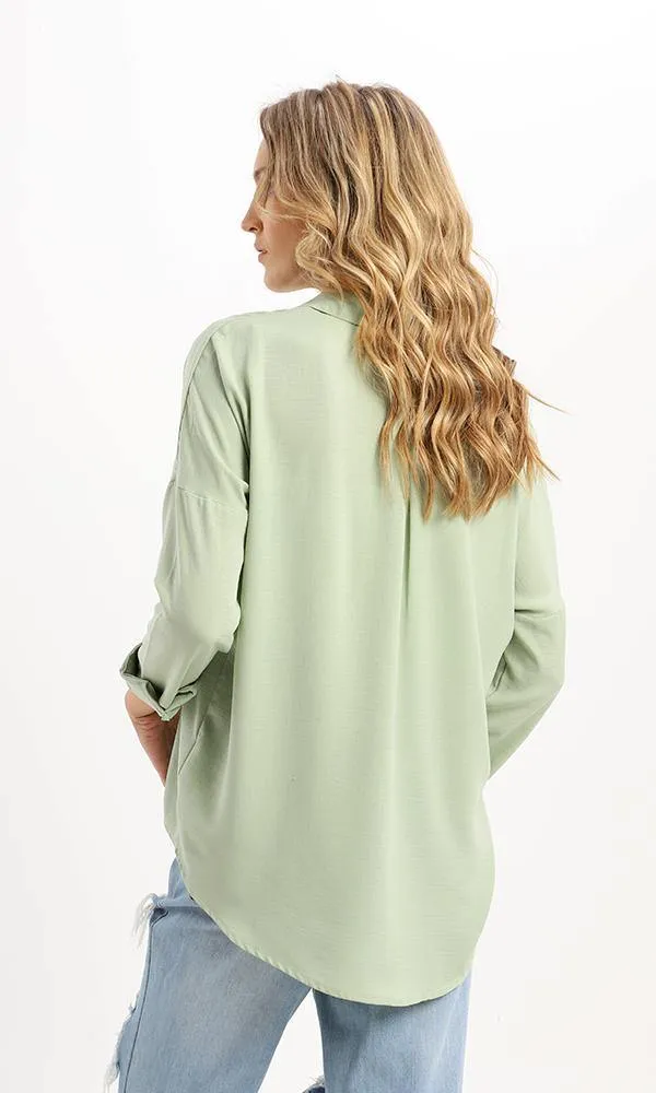 94815 Front Patched Pocket Mint Casual Summer Shirt