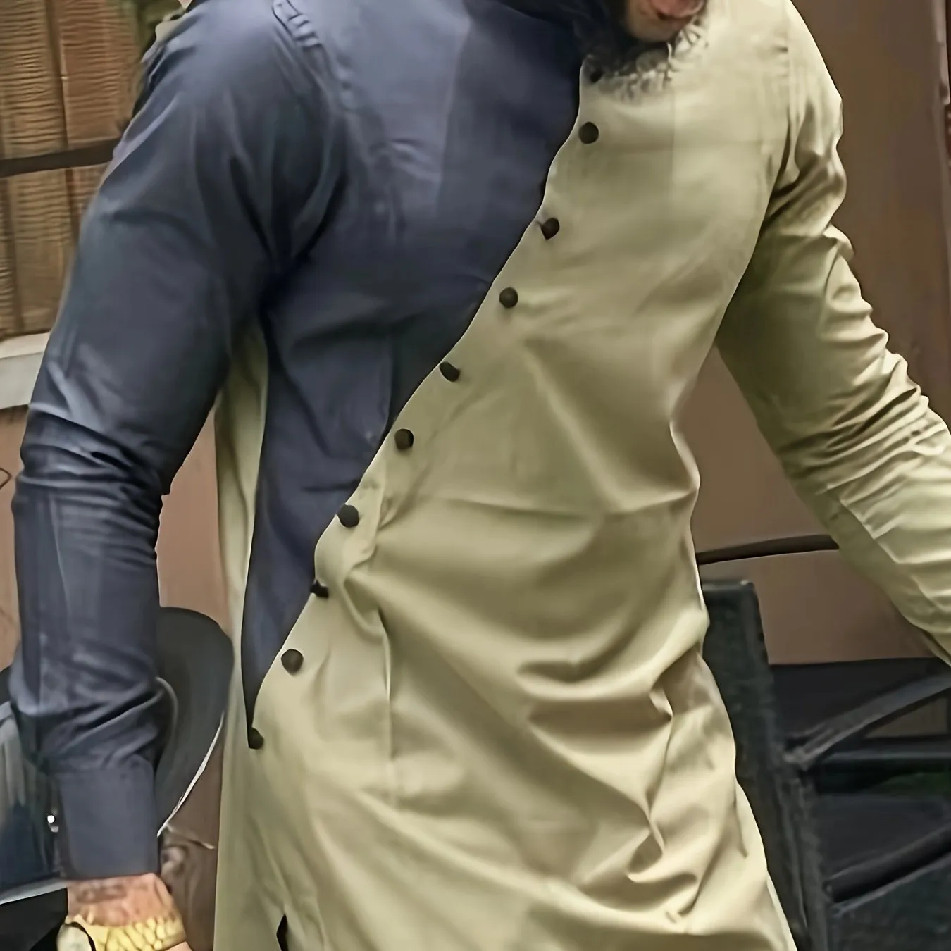 African Mens Senator Wear Kaftan | Wheat Colored