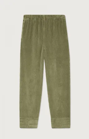 Vintage Tobacco Corduroy Trousers - American Vintage Relaxed Fit with Tab Detail