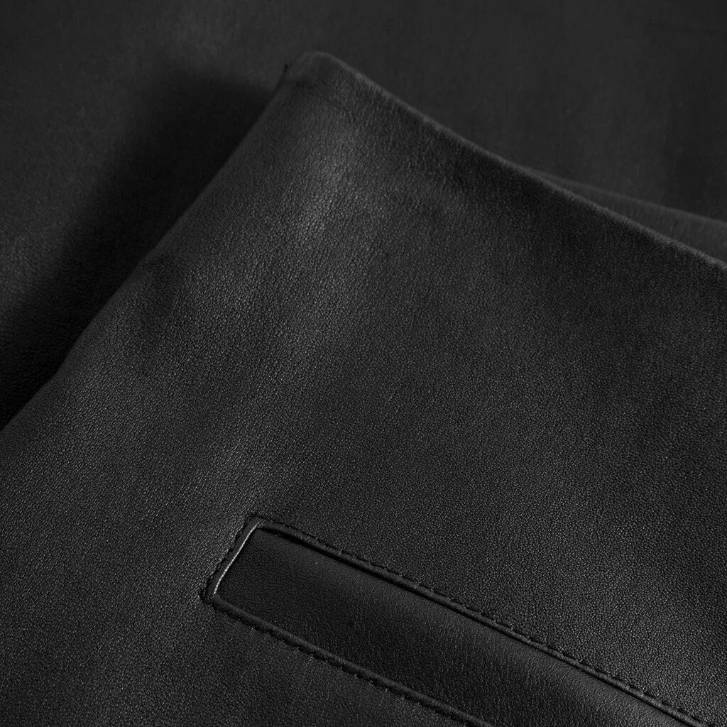 Ava RW flare pants with stretch in soft leather quality / 50896 - Black (Nero)