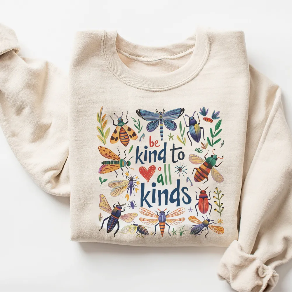 Be Kind To All Kinds Retro Graphic T Shirt, Vintage 90s Butterly Shirt, Nostalgia Love Spread Tee, Cute Unisex Adult Graphic Shirt, Mom Gift AIRE1605 03