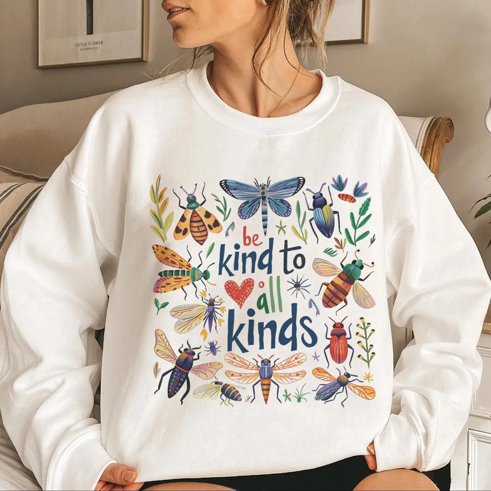 Be Kind To All Kinds Retro Graphic T Shirt, Vintage 90s Butterly Shirt, Nostalgia Love Spread Tee, Cute Unisex Adult Graphic Shirt, Mom Gift AIRE1605 03