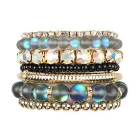 Black Mermaid Glass Bracelet Set