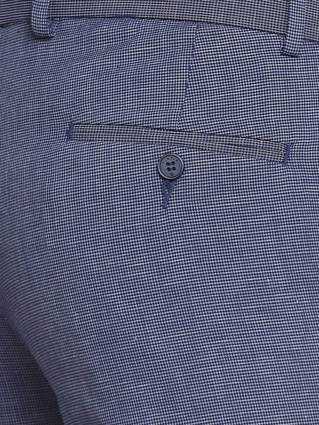 Blue Self Design Ultra Slim Fit Trouser