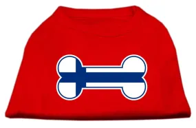 Bone Shaped Finland Flag Screen Print Shirts Red S (10)