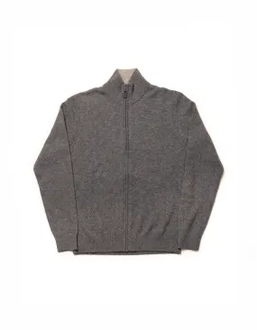 Luxurious Grey Cashmere Zip-Up Sweater for Men/Women