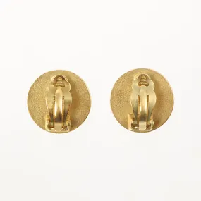 Chanel 1995 Made Round Pearl Mini Cc Mark Earrings