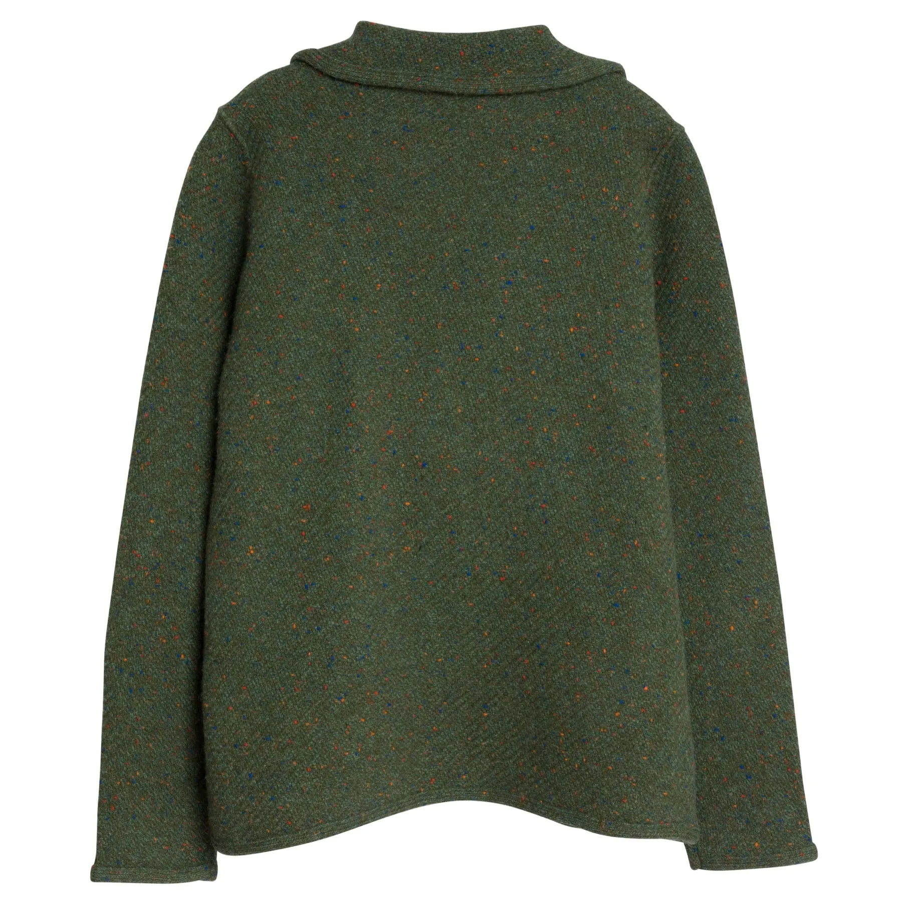 Chevron Tweed Knit Bias Bound Cloverleaf Cardigan