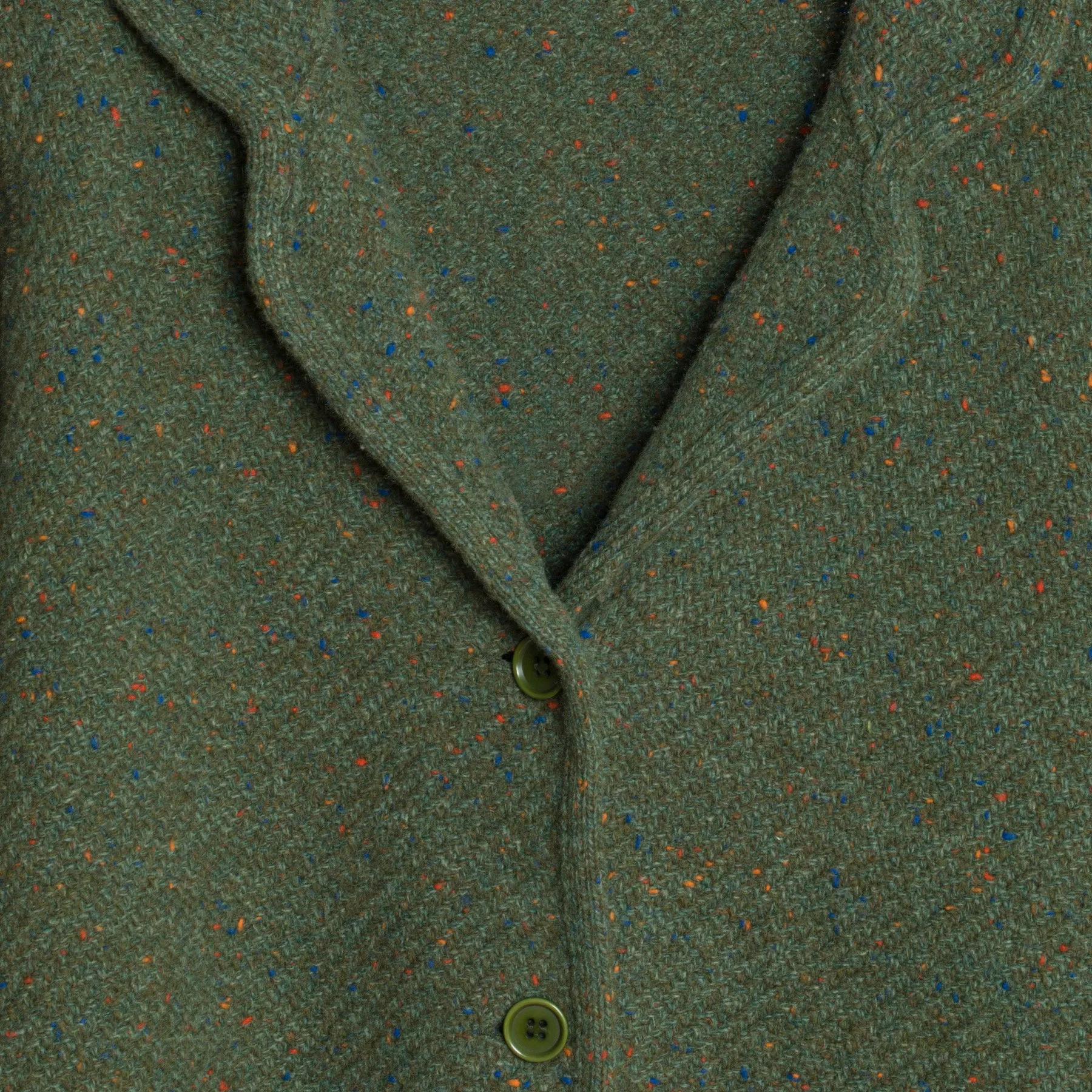 Chevron Tweed Knit Bias Bound Cloverleaf Cardigan