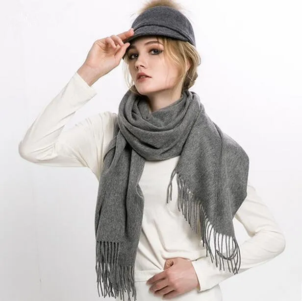 Chunky Knit Wool Long Scarf for Women