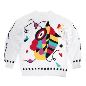 Cubist Cyclops Intarsia Chainstitch Embroidered Jumper