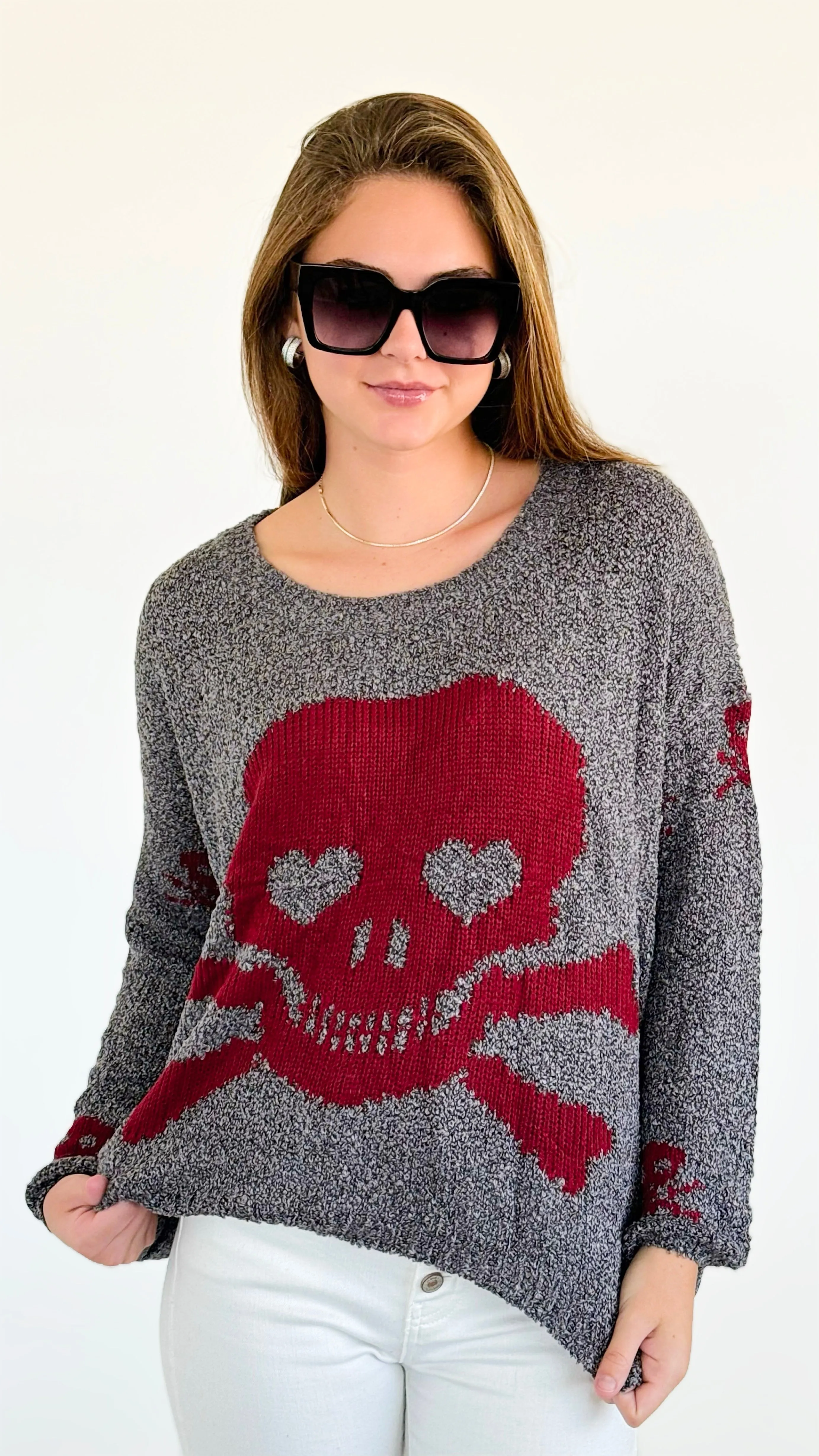 Death Becomes Her Knit Sweater-Dark Grey
