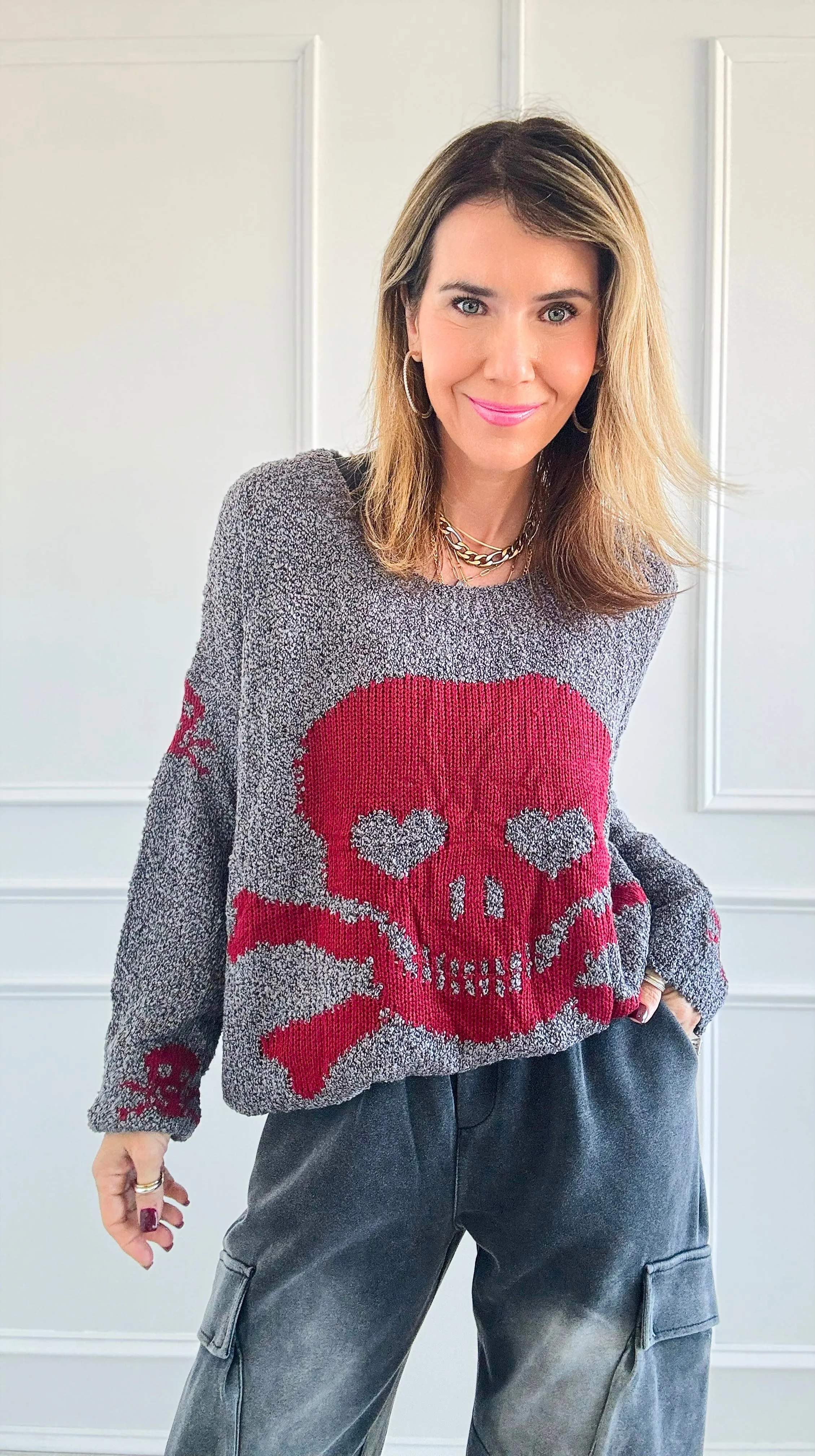 Death Becomes Her Knit Sweater-Dark Grey