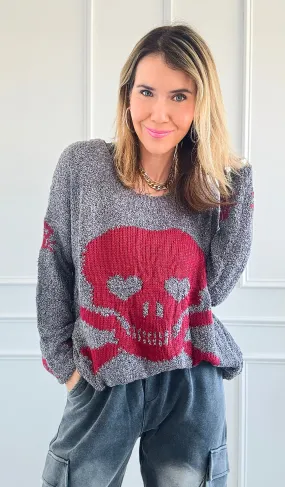 Death Becomes Her Knit Sweater-Dark Grey