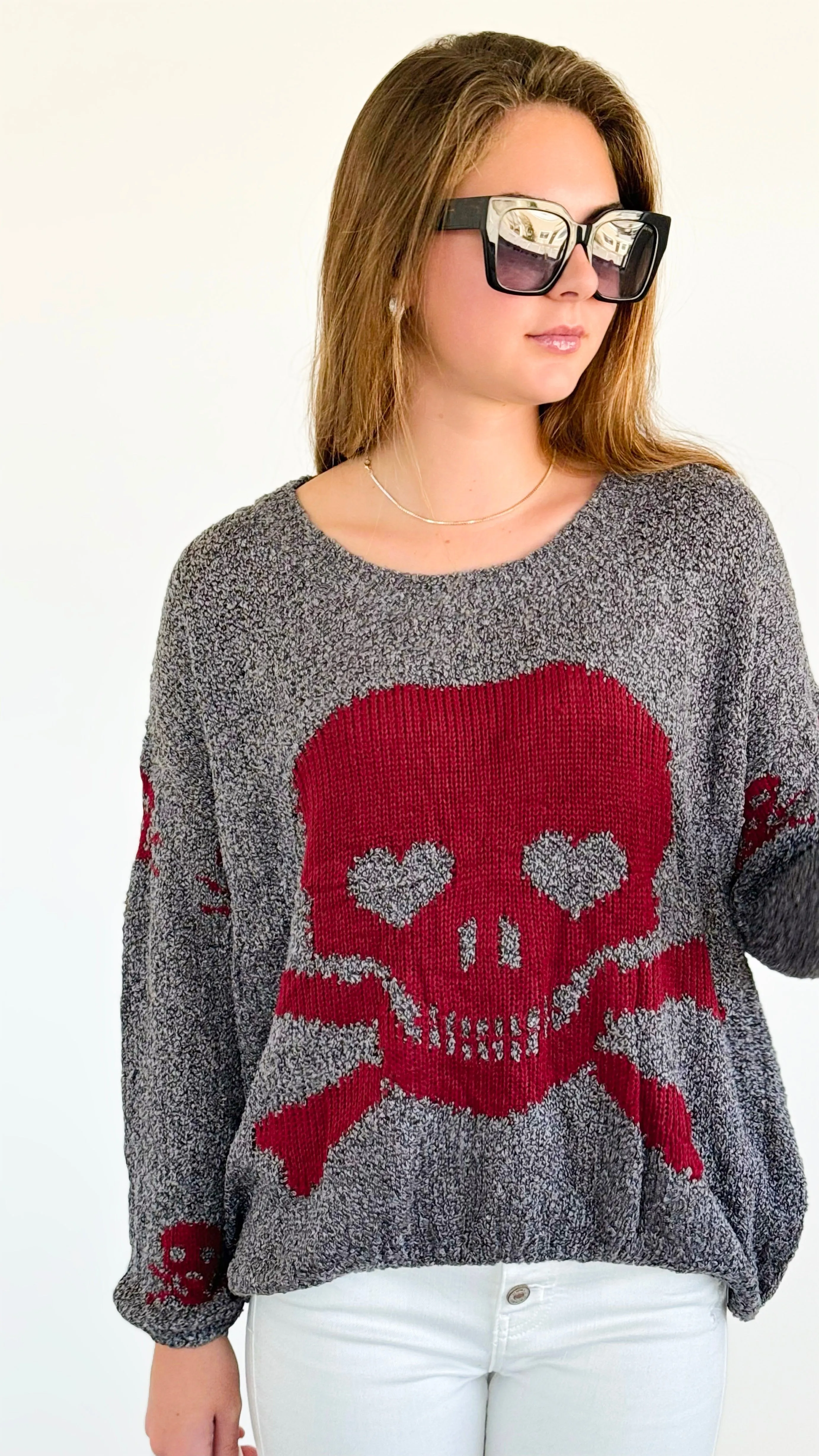 Death Becomes Her Knit Sweater-Dark Grey