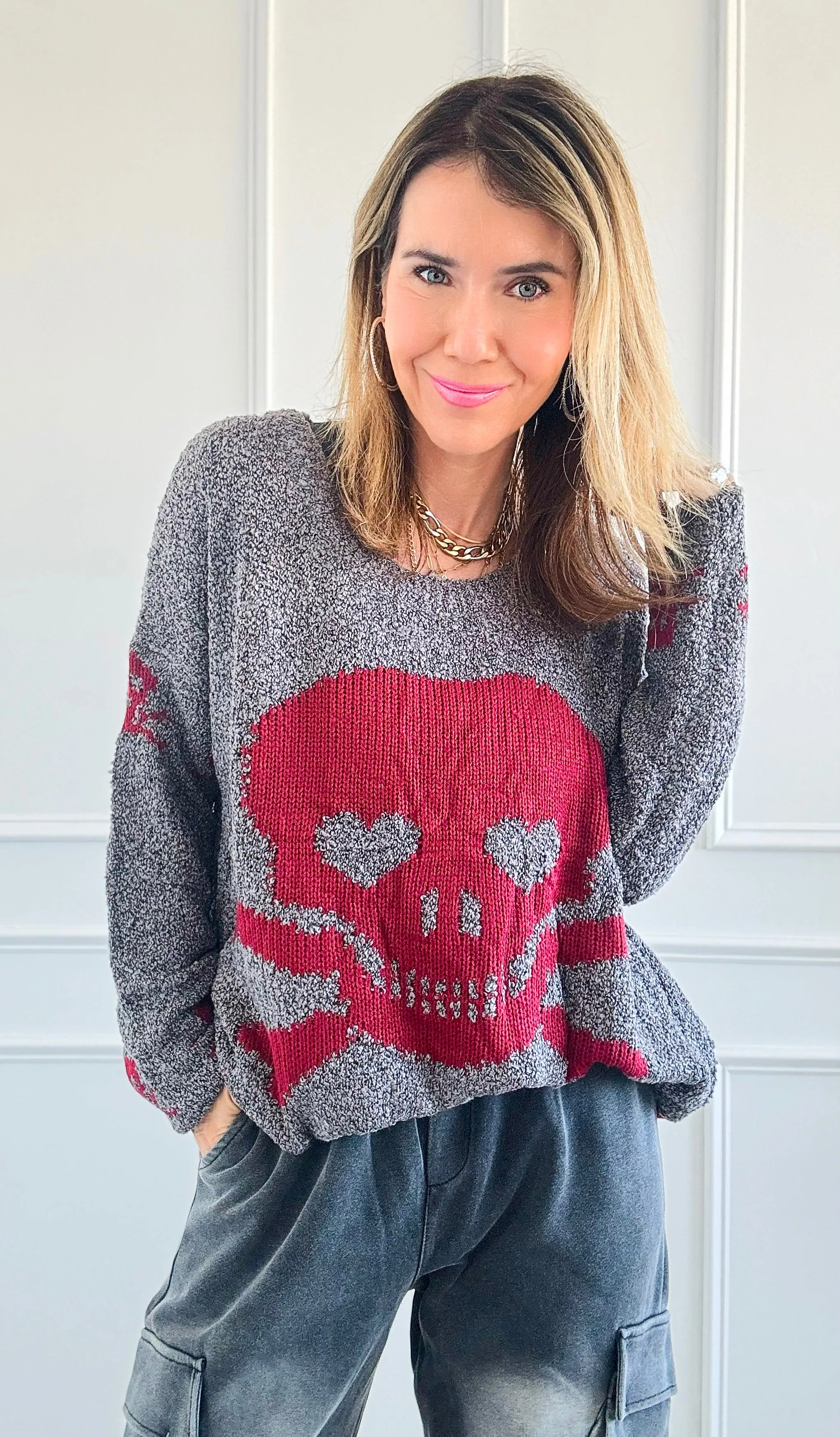 Death Becomes Her Knit Sweater-Dark Grey