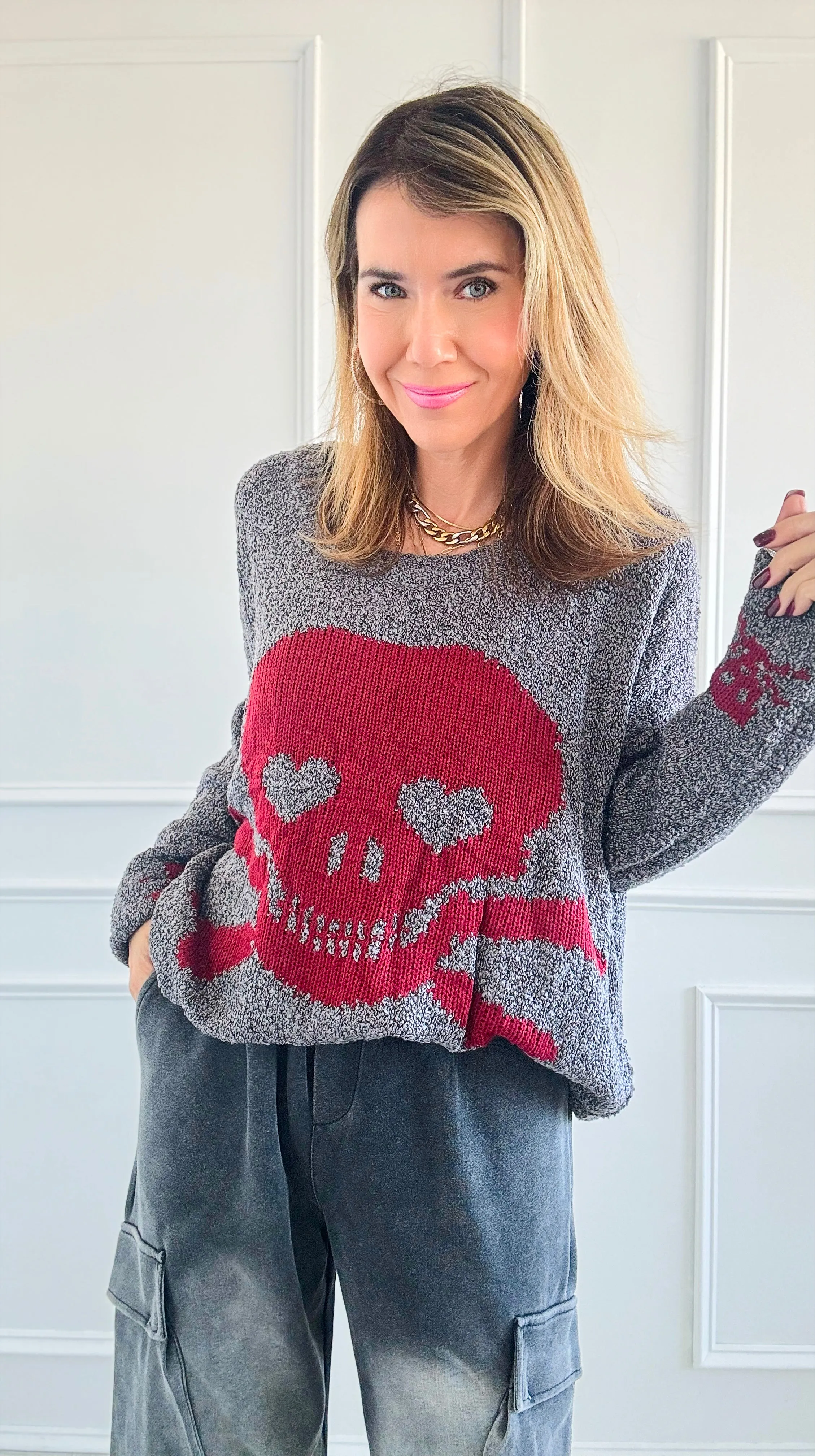 Death Becomes Her Knit Sweater-Dark Grey