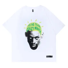 Dennis Rodman The Worm Graffiti Print T-Shirt 