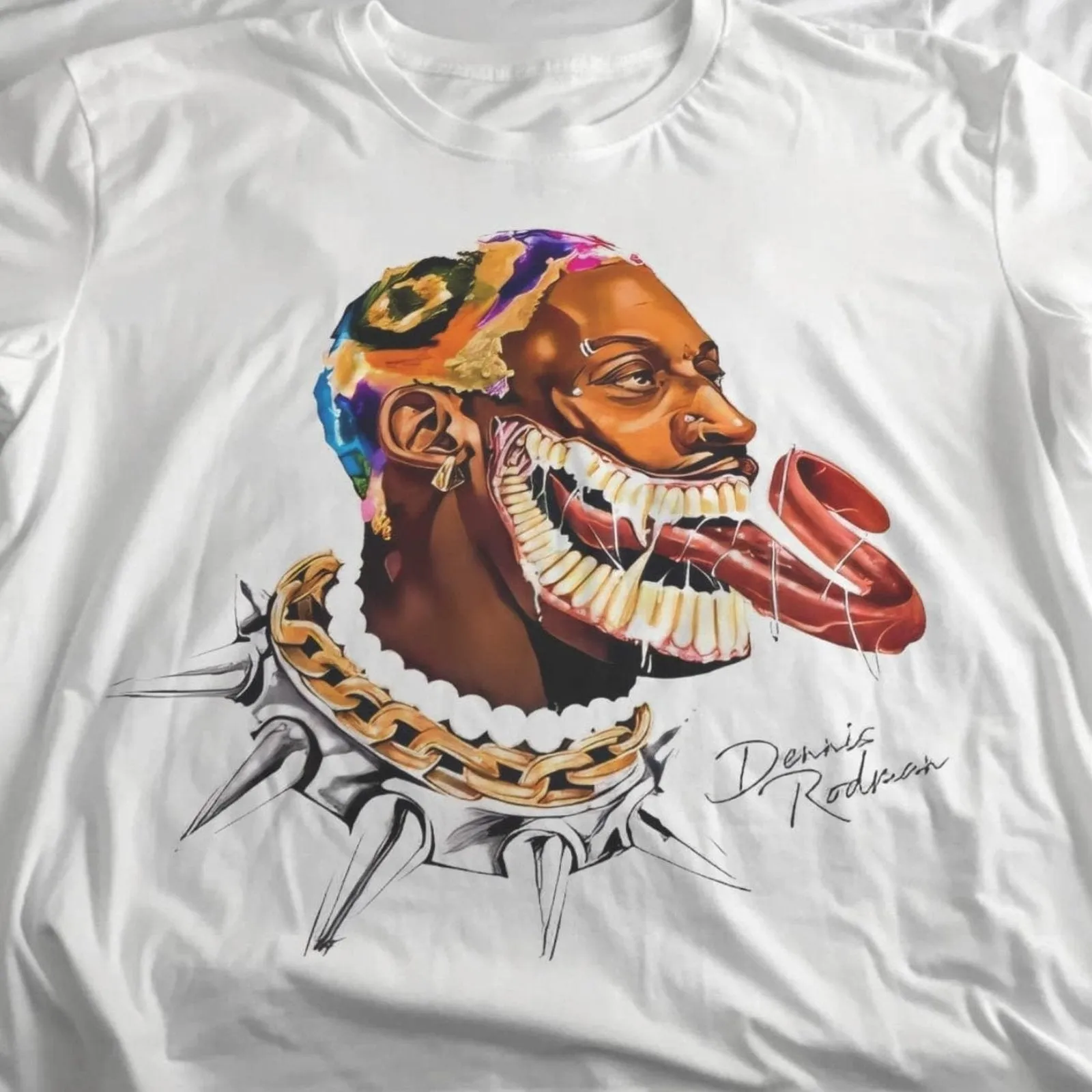Dennis Rodman Venom Graffiti Print T-Shirt