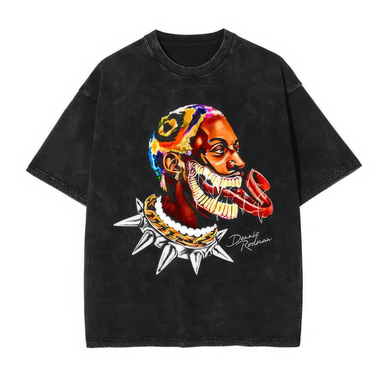 Dennis Rodman Venom Graffiti Print T-Shirt