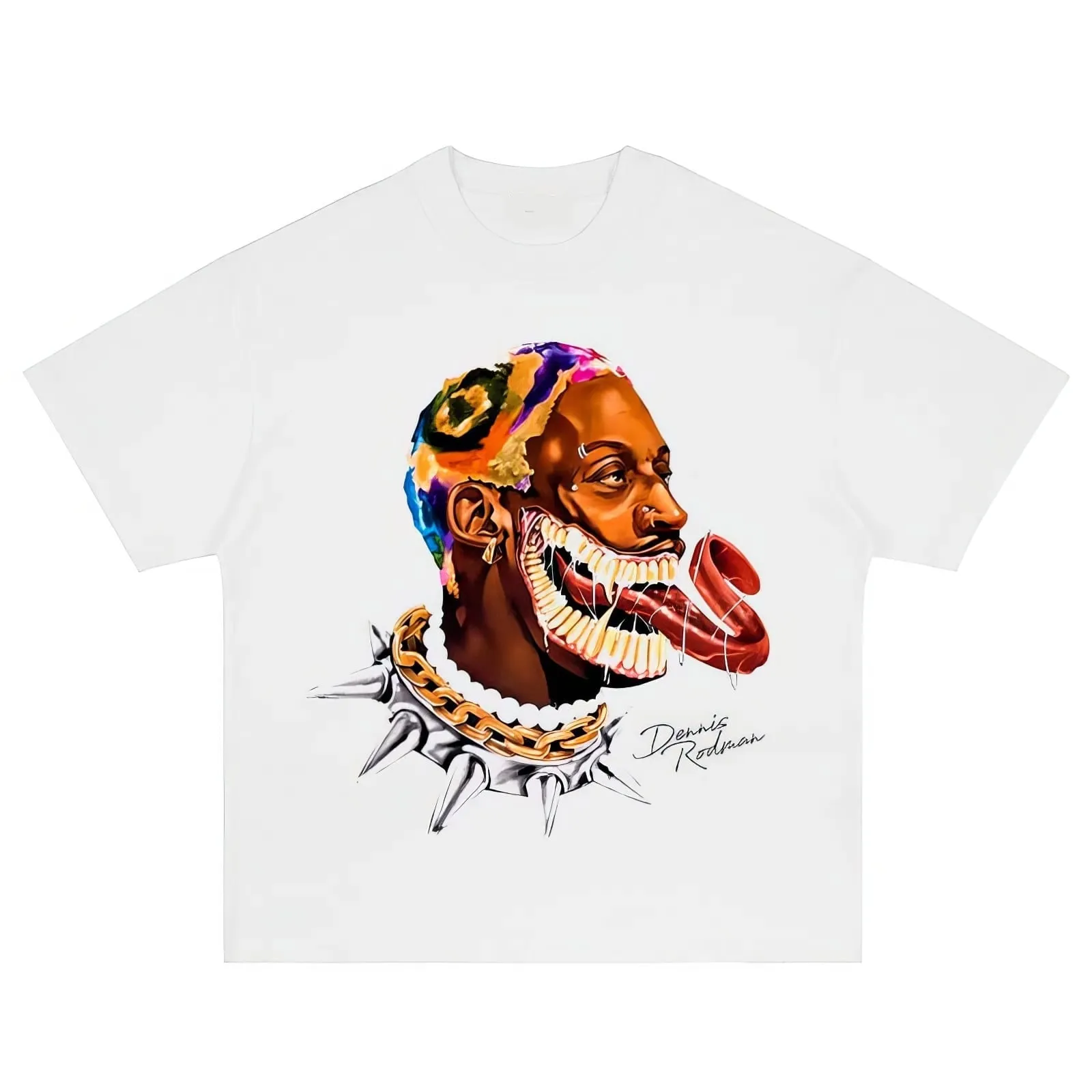 Dennis Rodman Venom Graffiti Print T-Shirt