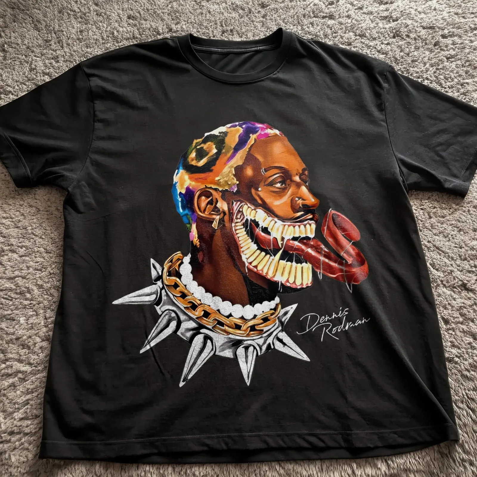 Dennis Rodman Venom Graffiti Print T-Shirt