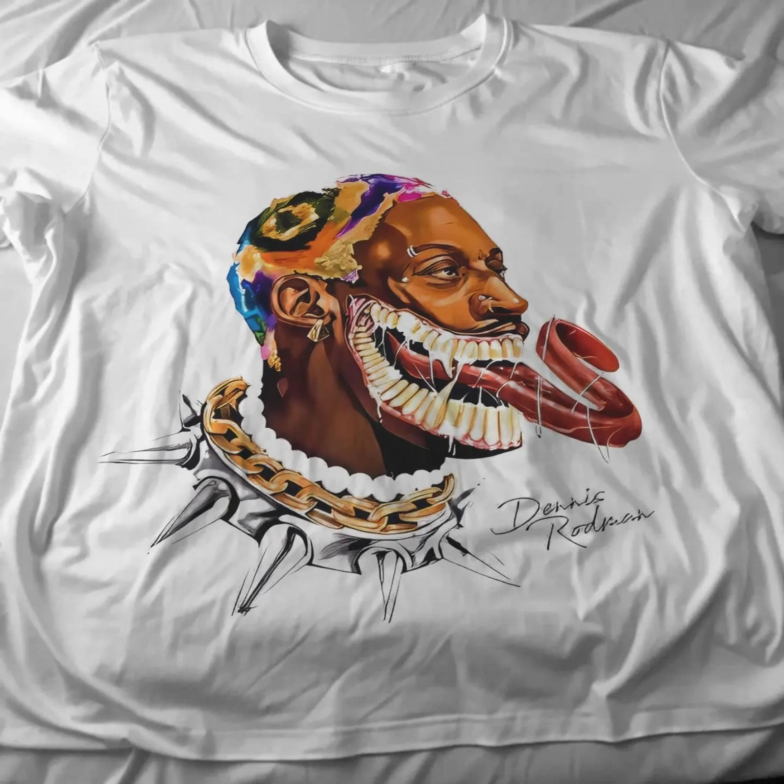 Dennis Rodman Venom Graffiti Print T-Shirt