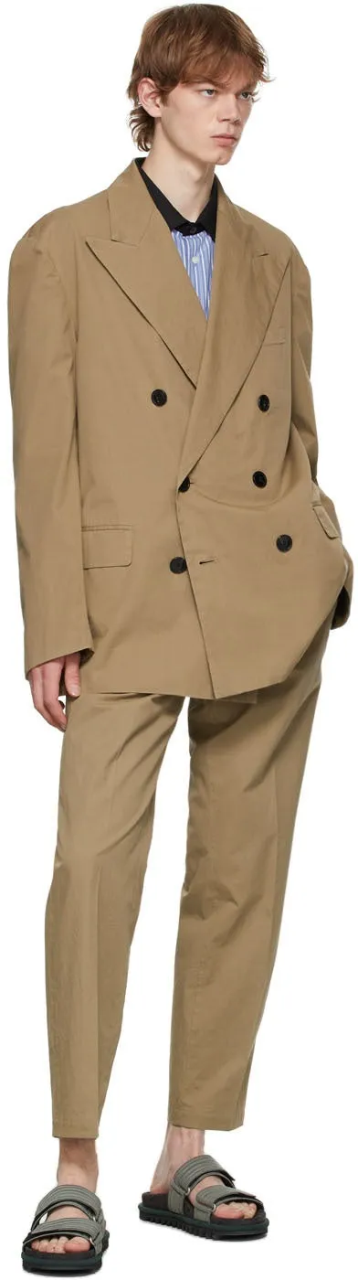 Dries Van Noten Khaki Cotton Trousers