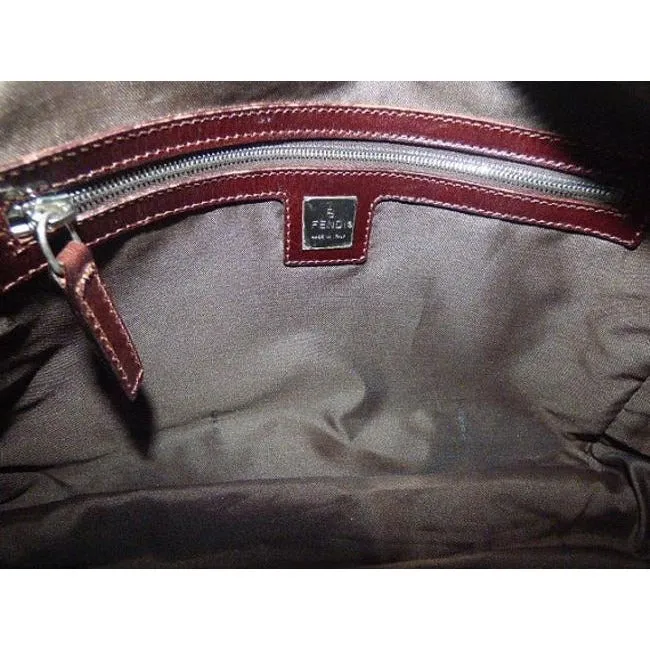Fendi And Purse Tobacco Zucca Print Leather And Canvas Shoulder Bag