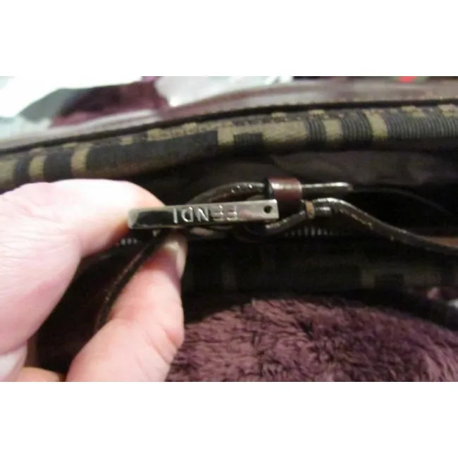 Fendi And Purse Tobacco Zucca Print Leather And Canvas Shoulder Bag