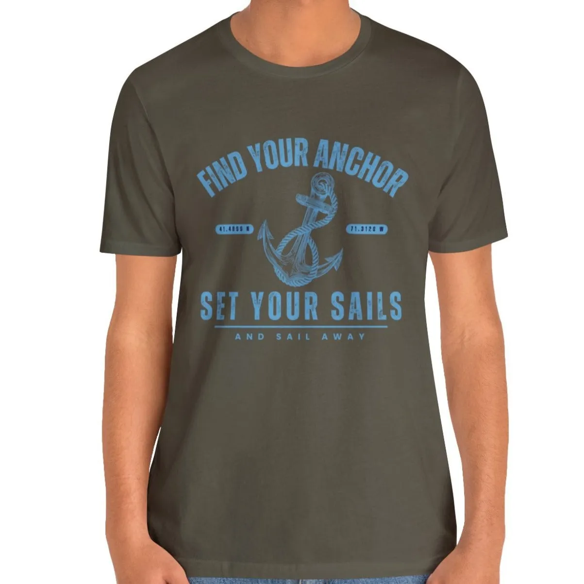 Find Your Anchor Men's Bella Canvas Tee - Sail Away Comfort Statement