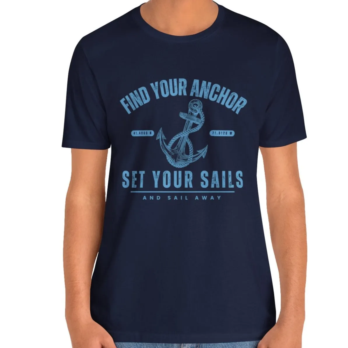 Find Your Anchor Men's Bella Canvas Tee - Sail Away Comfort Statement