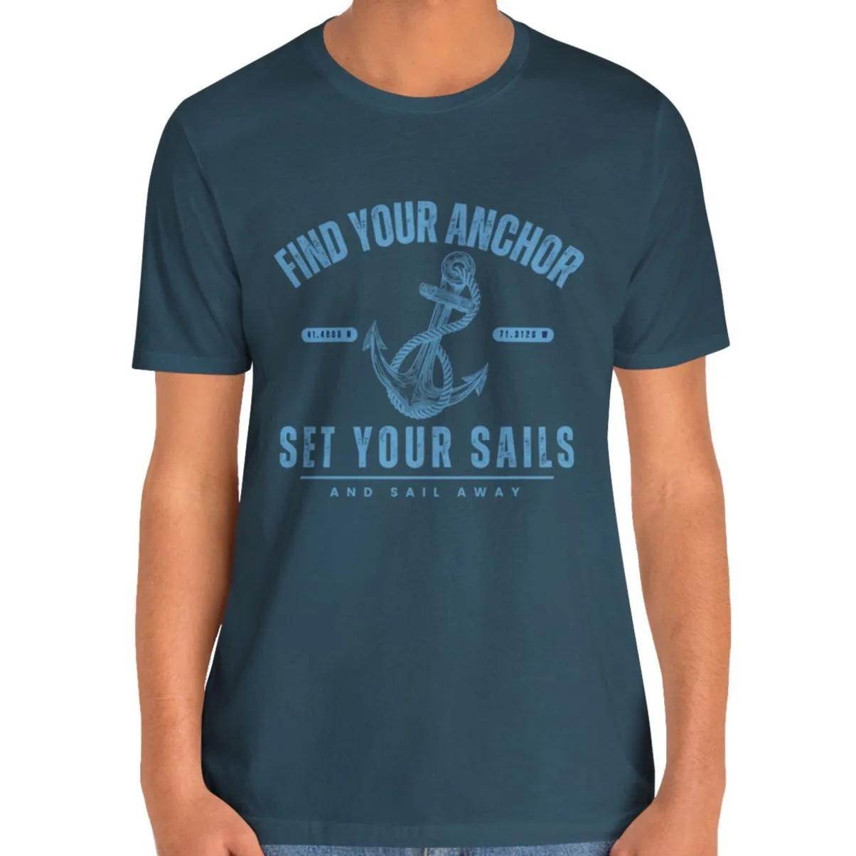 Find Your Anchor Men's Bella Canvas Tee - Sail Away Comfort Statement