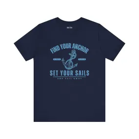 Find Your Anchor Men's Bella Canvas Tee - Sail Away Comfort Statement