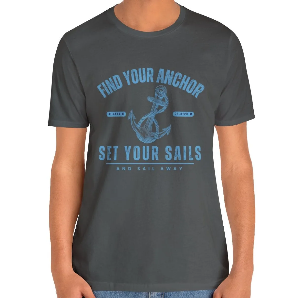 Find Your Anchor Men's Bella Canvas Tee - Sail Away Comfort Statement