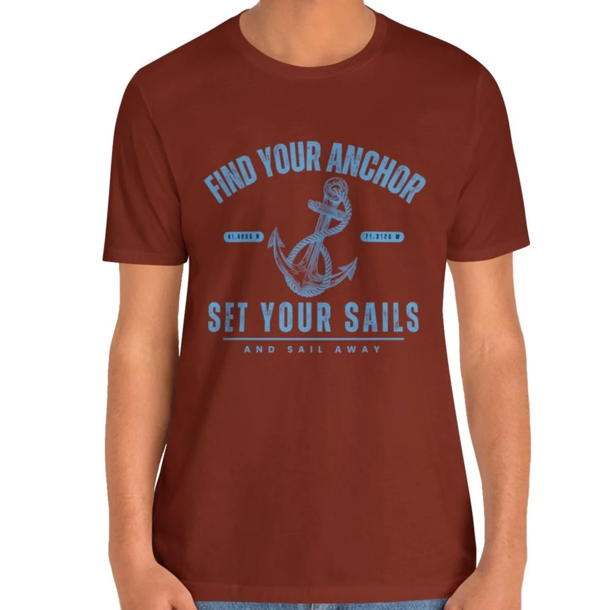 Find Your Anchor Men's Bella Canvas Tee - Sail Away Comfort Statement