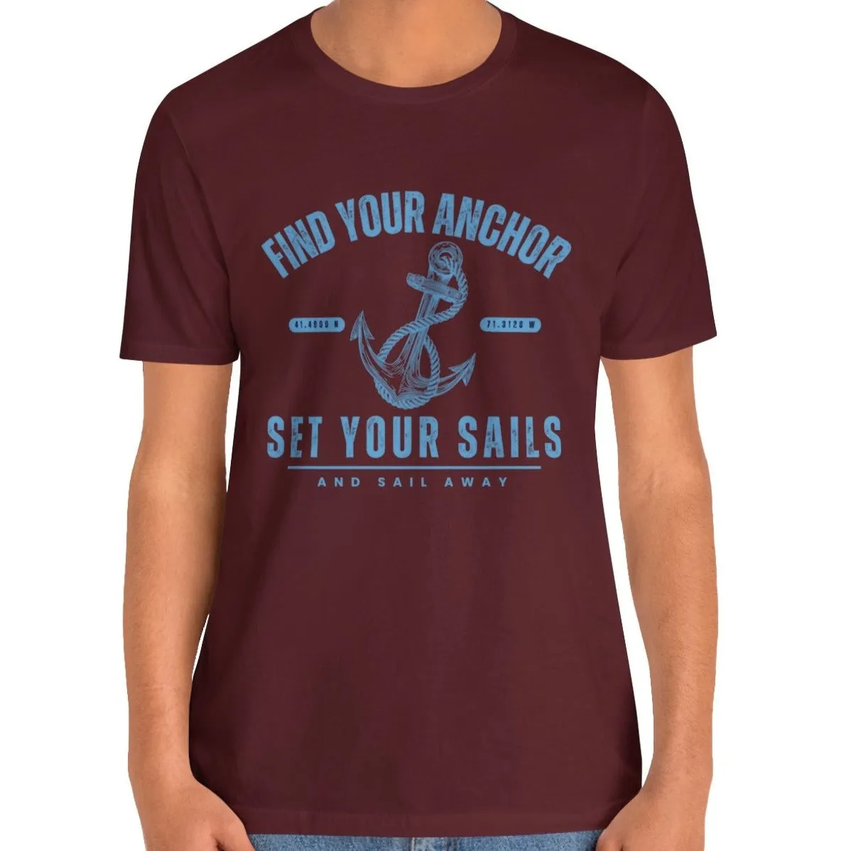 Find Your Anchor Men's Bella Canvas Tee - Sail Away Comfort Statement