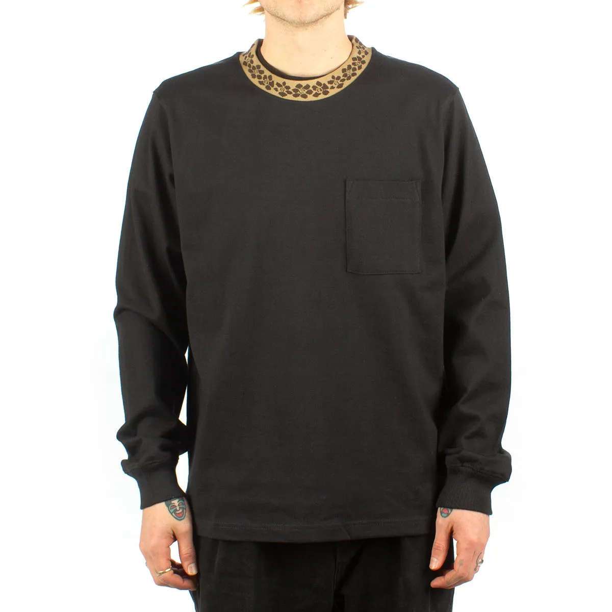 Flower Mock Neck L/S Crew