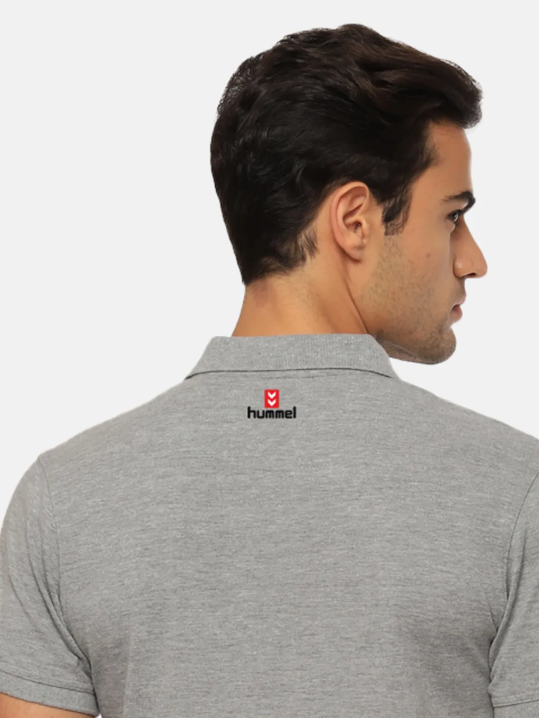 Hummel Men Grey B2B Polo Cotton
