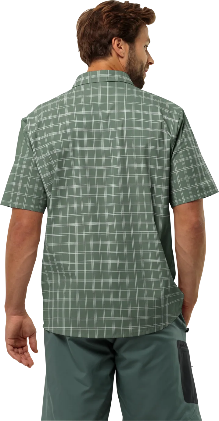 Jack Wolfskin Men&#x27;s Norbo Short Sleeve Shirt Hedge Green Checks | Buy Jack Wolfskin Men&#x27;s Norbo Short Sleeve Shirt Hedge Green Checks here | Outnorth