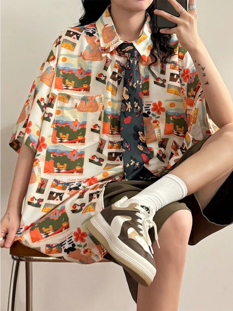 Japanese Vintage Style Design Shirt for Summer