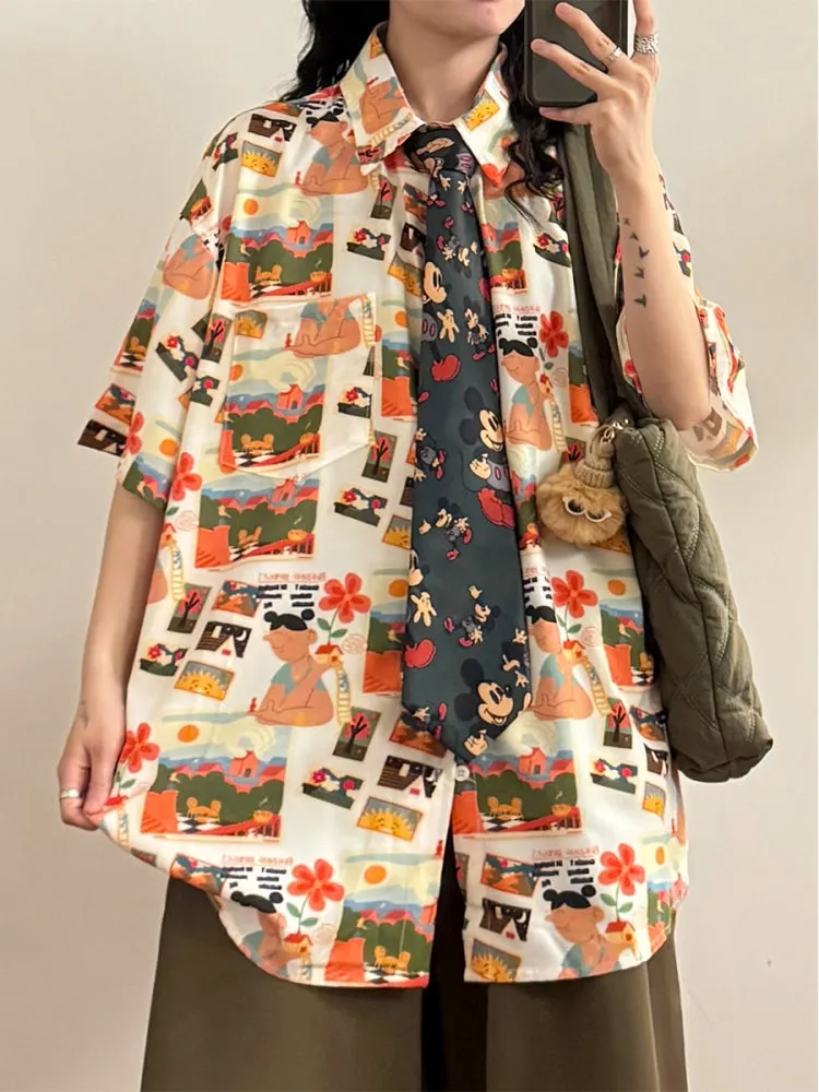 Japanese Vintage Style Design Shirt for Summer
