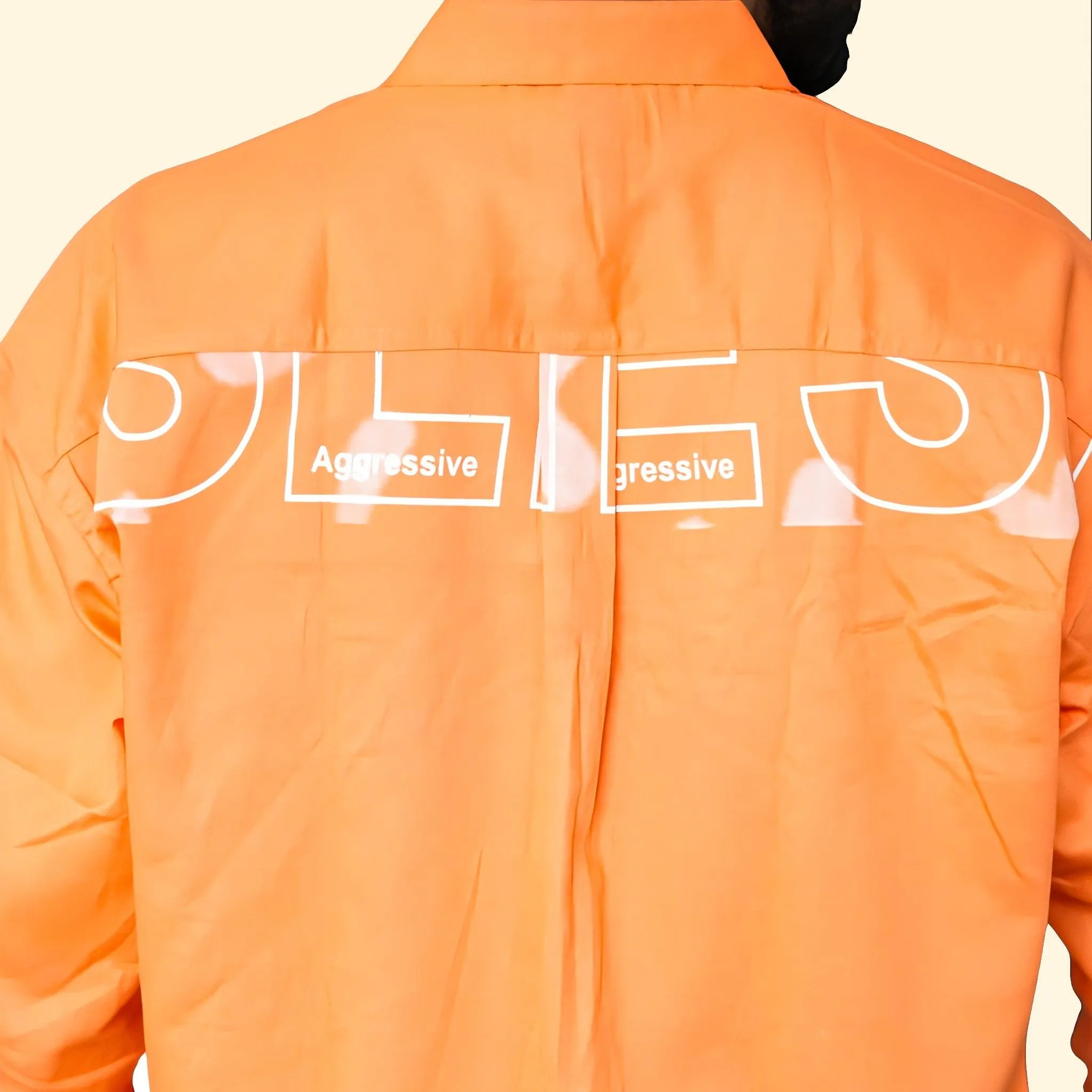 LOOPSTER Men's Orange Shirt Baggy Fit With Double Pockets