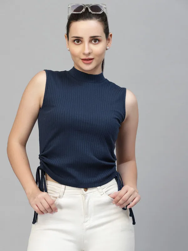 Odour Free Sleeveless High Neck Crop Top For Women