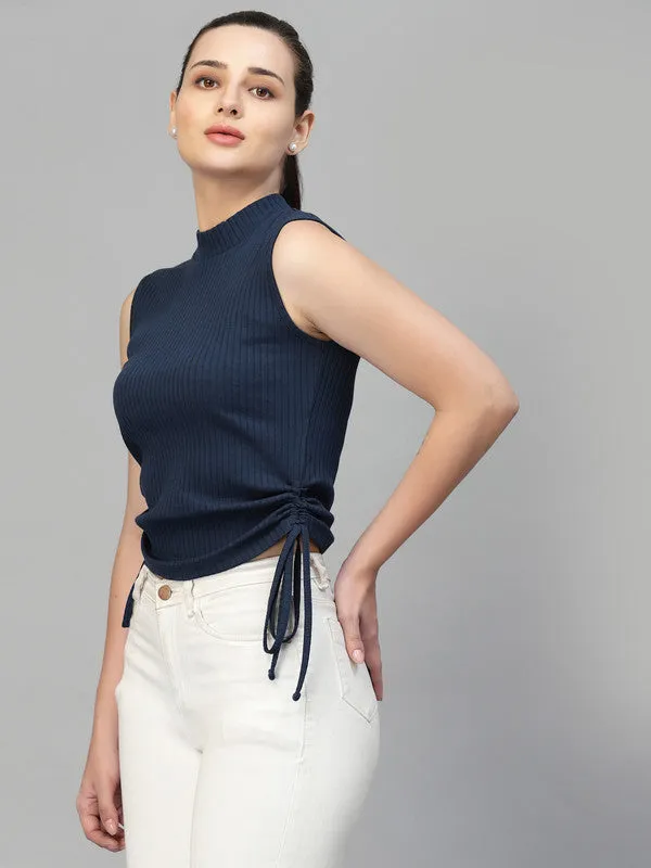 Odour Free Sleeveless High Neck Crop Top For Women
