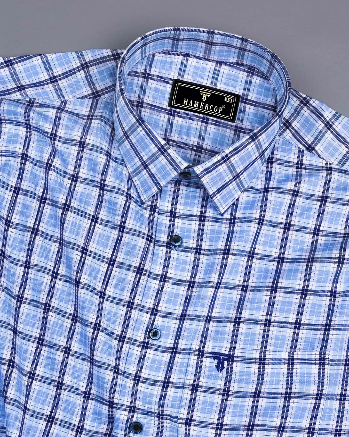 Perano MultiBlue Twill Check Premium Cotton Shirt
