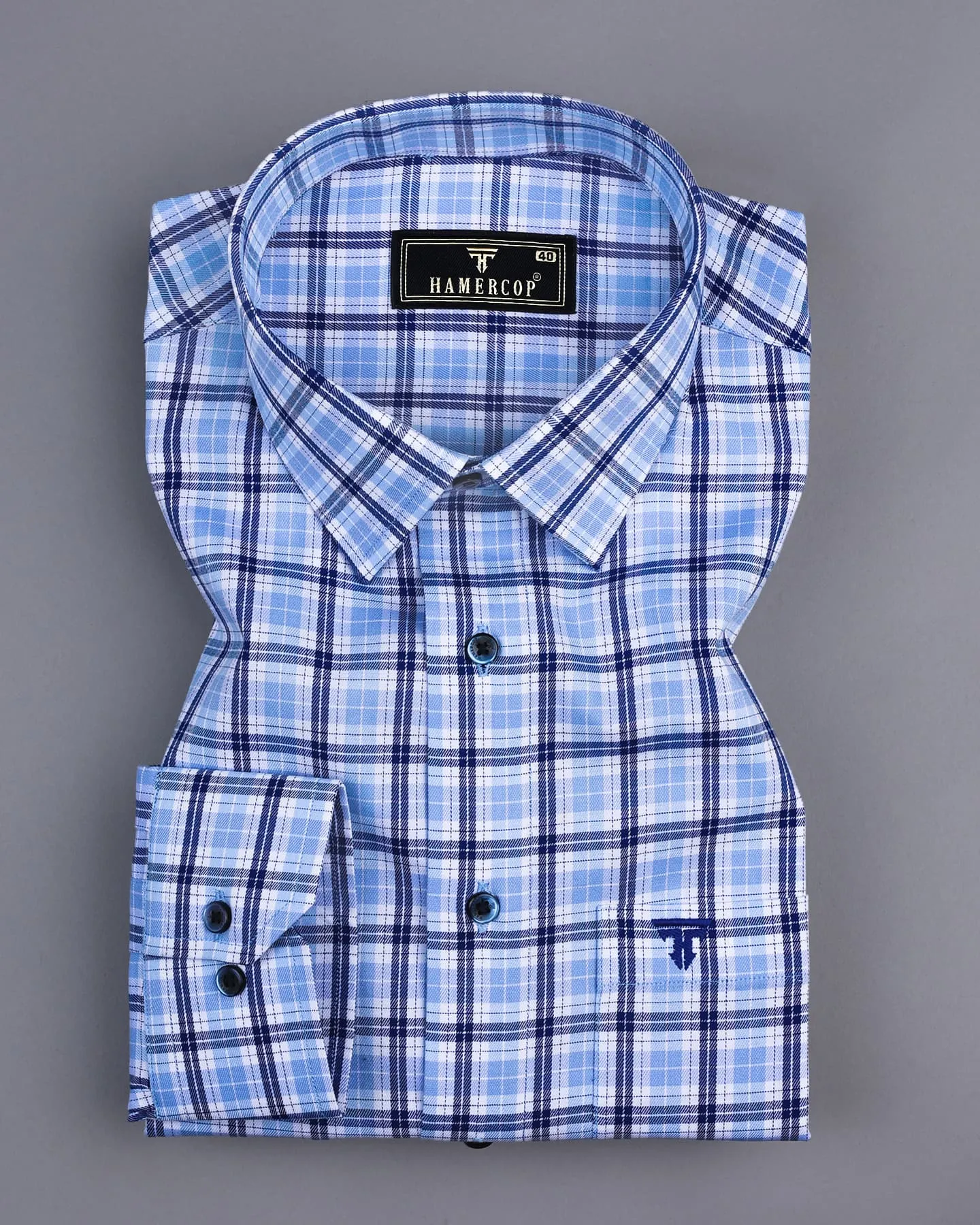 Perano MultiBlue Twill Check Premium Cotton Shirt