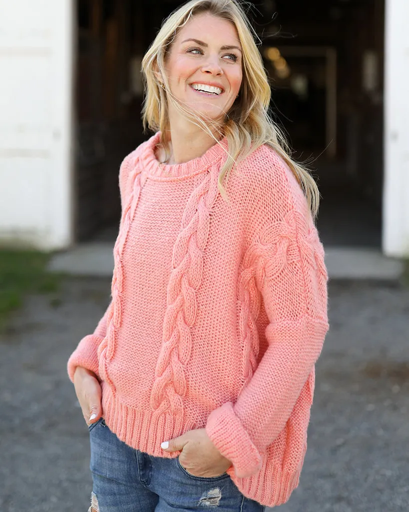 *SALE* - CROPPED CABLE BOYFRIEND CREW CHUNKY